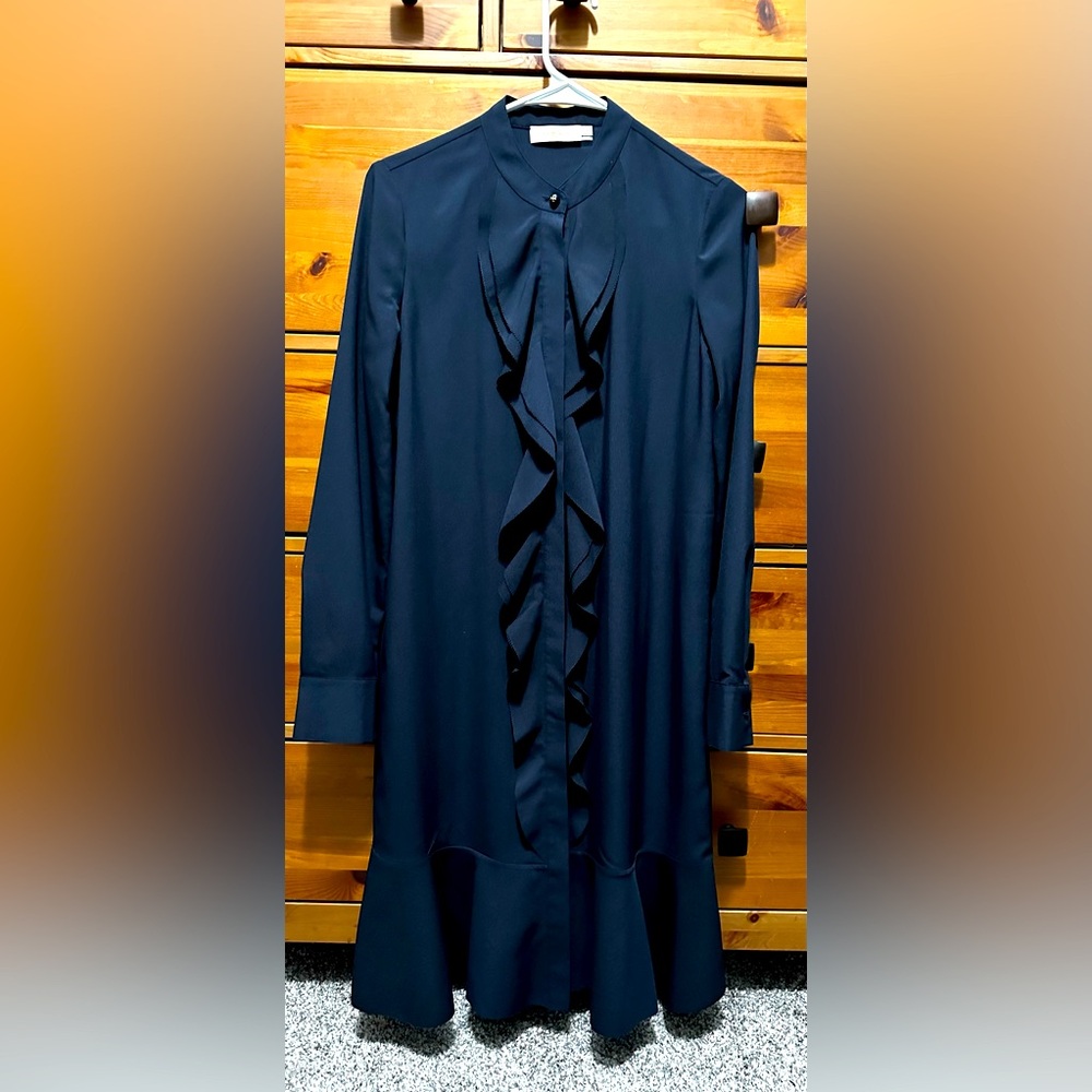 Tory Burch mock neck knee length ruffle dress